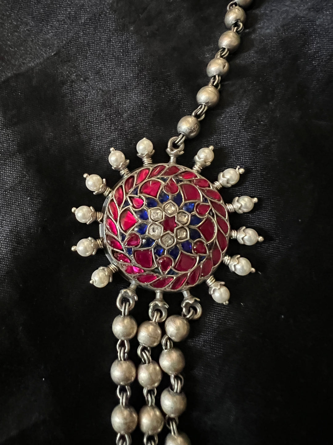 SHIVKA Kundan Double Brooch Necklace