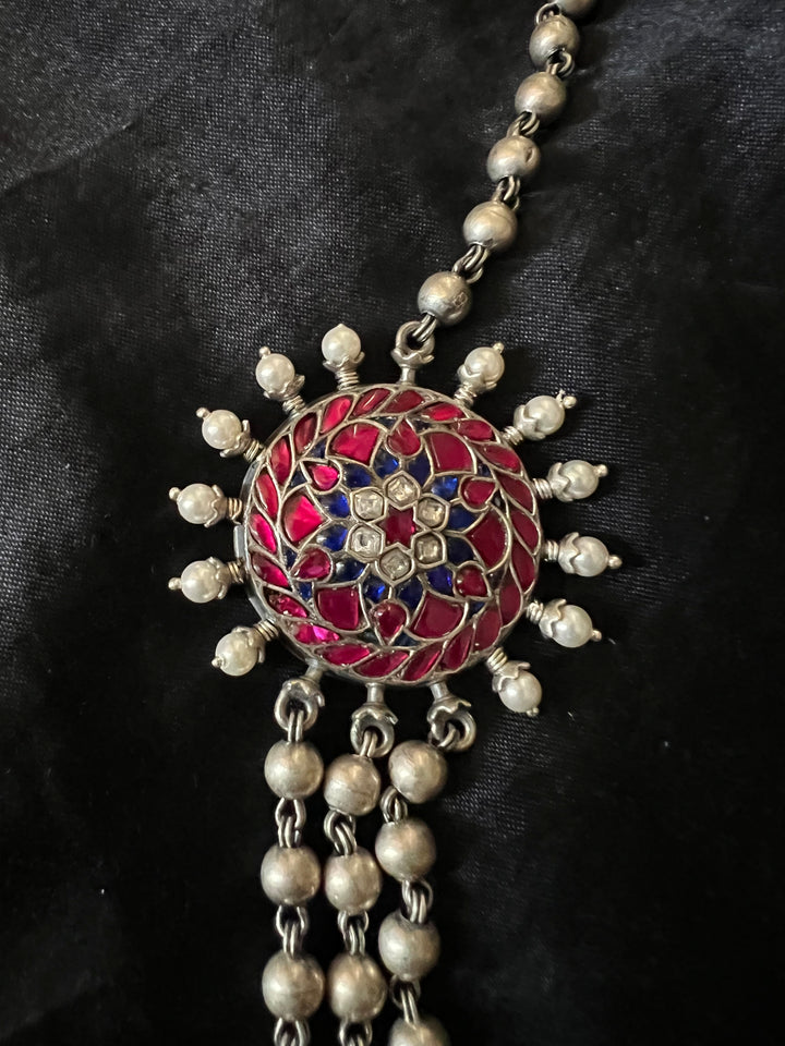 SHIVKA Kundan Double Brooch Necklace