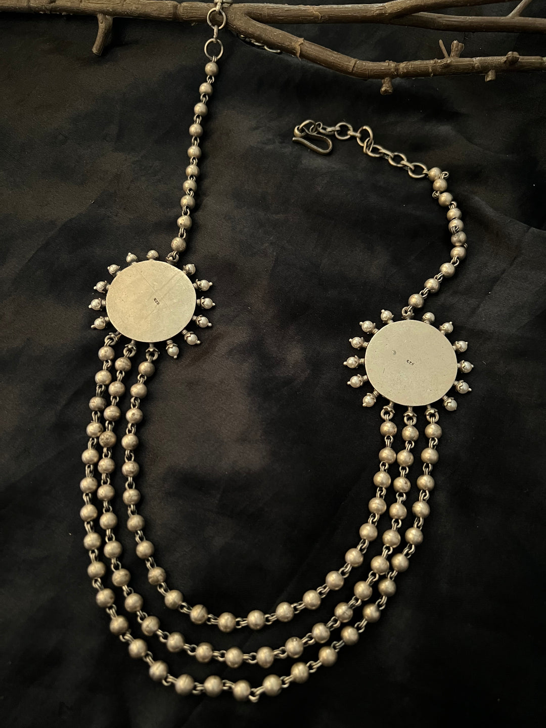 SHIVKA Kundan Double Brooch Necklace