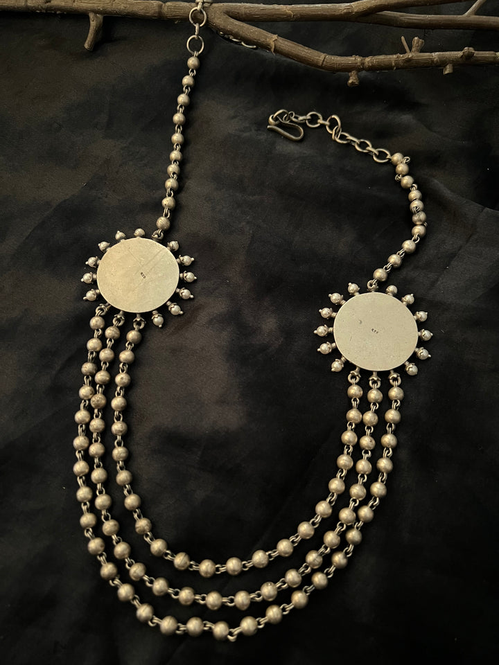 SHIVKA Kundan Double Brooch Necklace