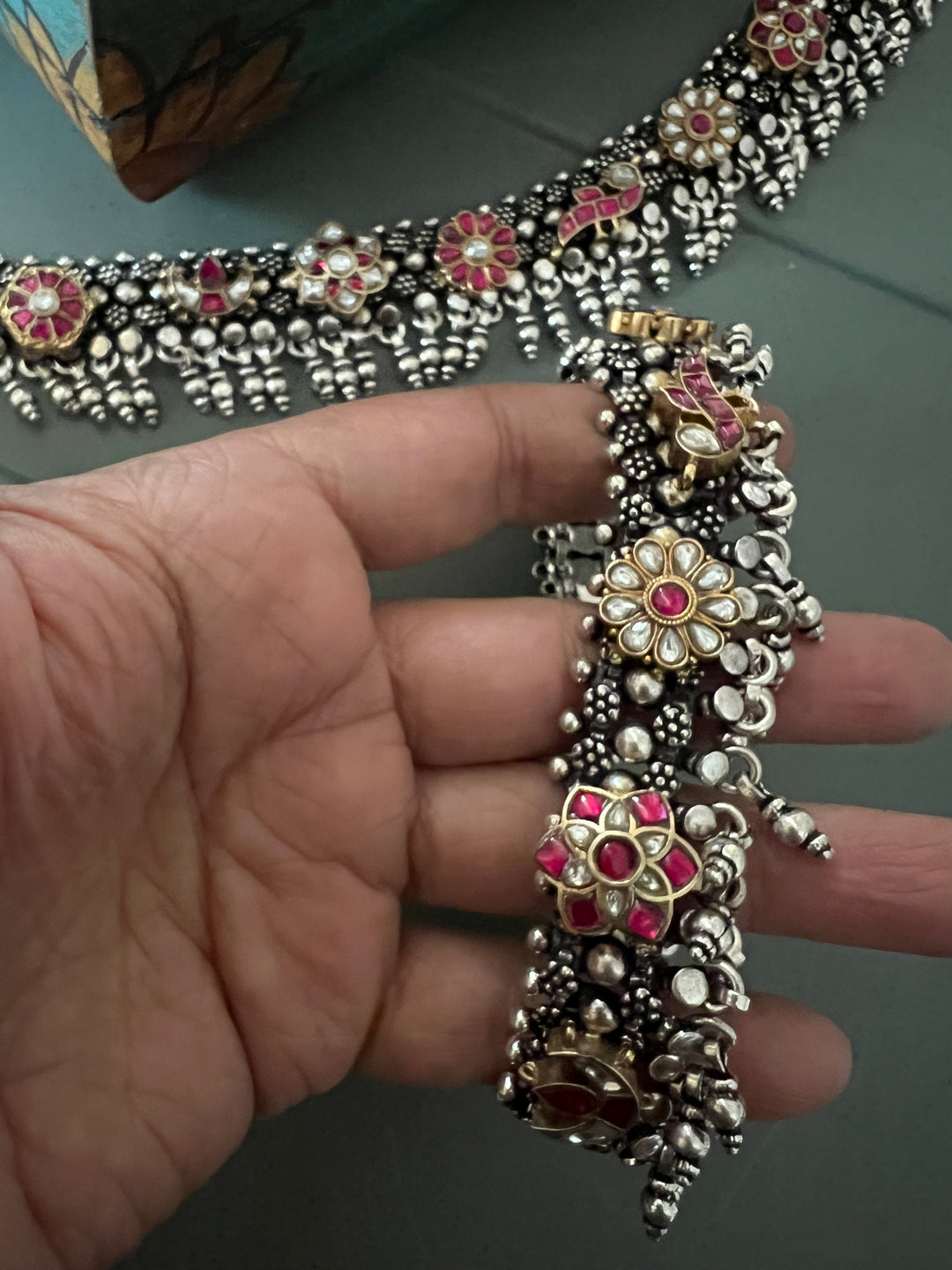 925 Silver Kundan Fusion Anklets – SHIVKA