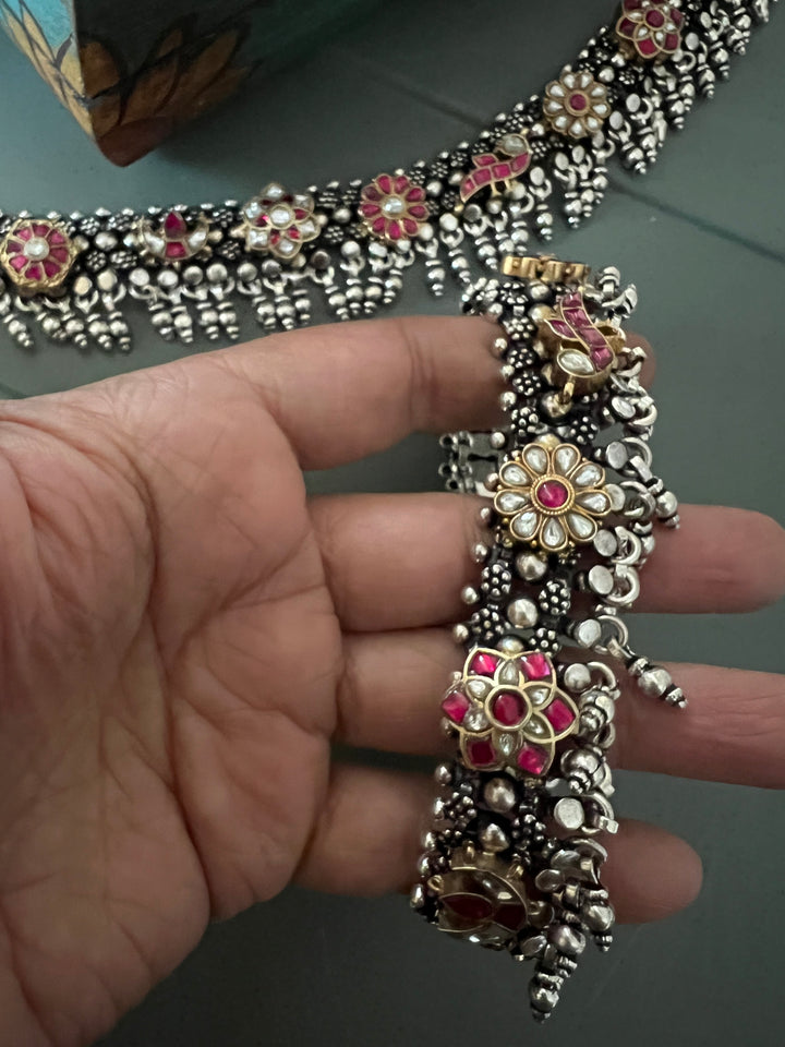 925 Silver Kundan Fusion Anklets – SHIVKA