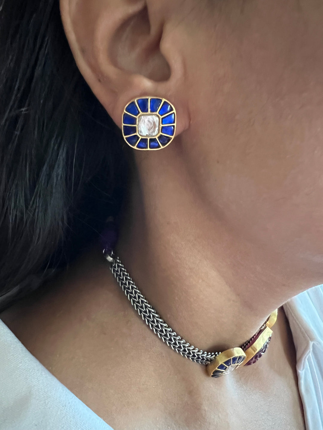 Light and Elegant 925 Silver Kundan Choker Necklace Set – Perfect for Destination Weddings