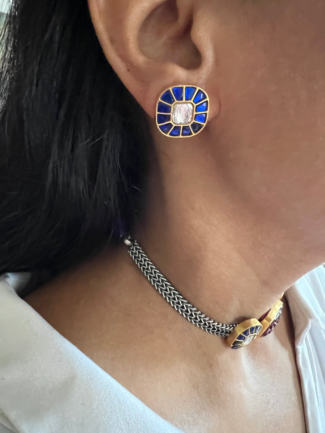 Light and Elegant 925 Silver Kundan Choker Necklace Set – Perfect for Destination Weddings