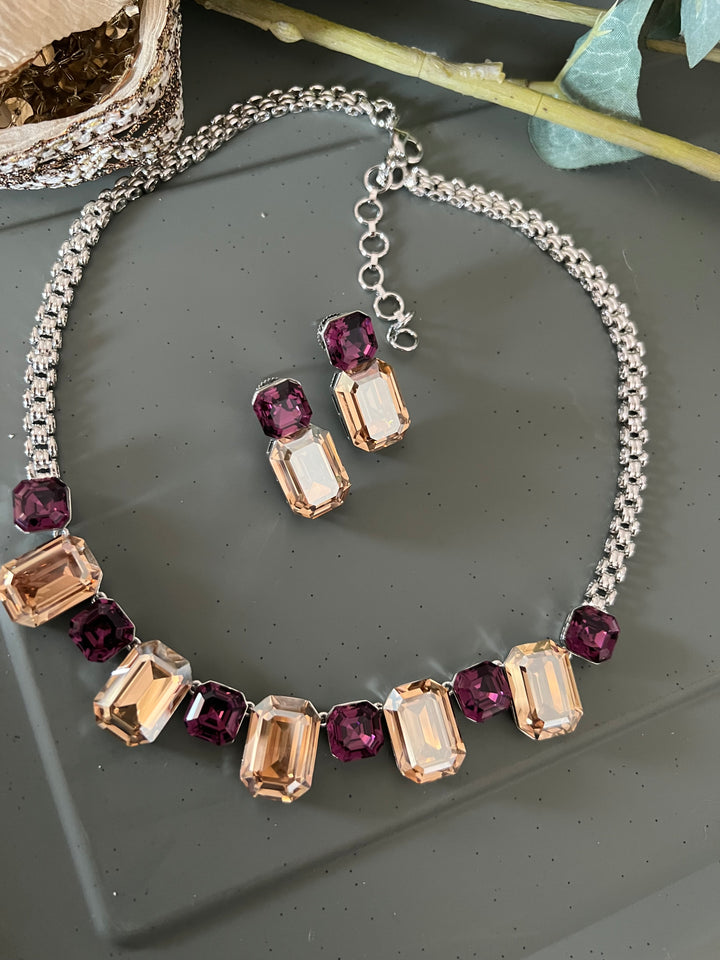 Exquisite Austrian Crystal Necklace Set: Designer Premium Quality