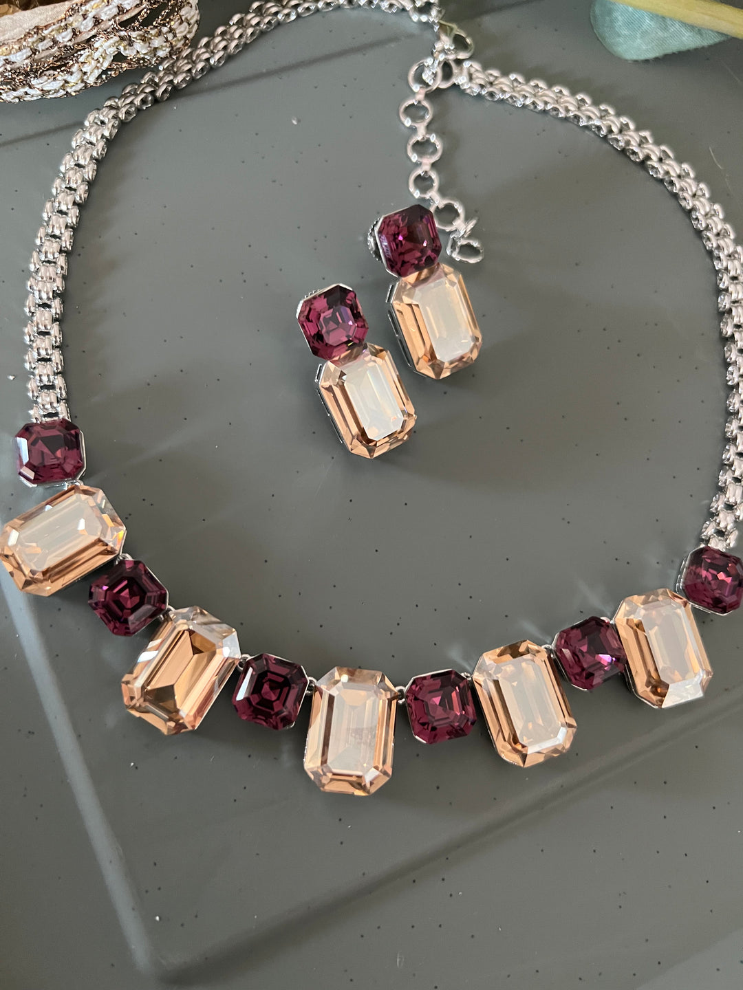 Exquisite Austrian Crystal Necklace Set: Designer Premium Quality