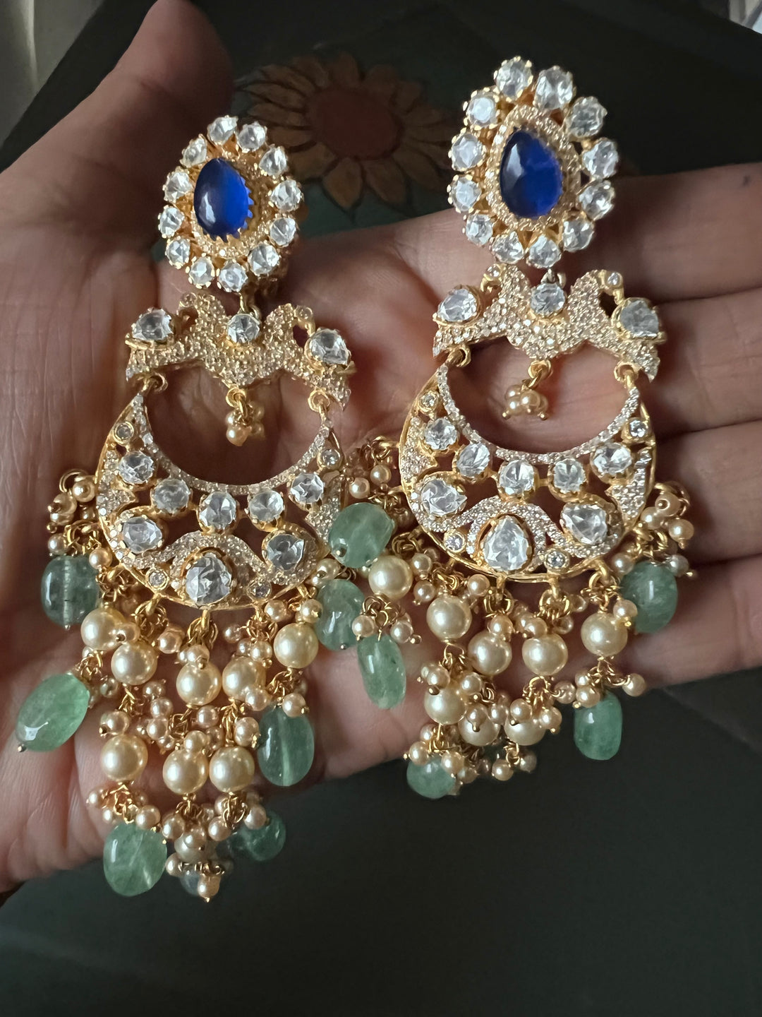Premium Jadau Polki Kundan Earrings – SHIVKA