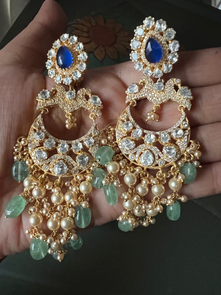 Premium Jadau Polki Kundan Earrings – SHIVKA