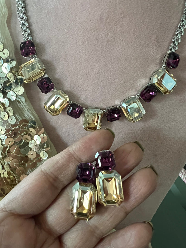 Exquisite Austrian Crystal Necklace Set: Designer Premium Quality