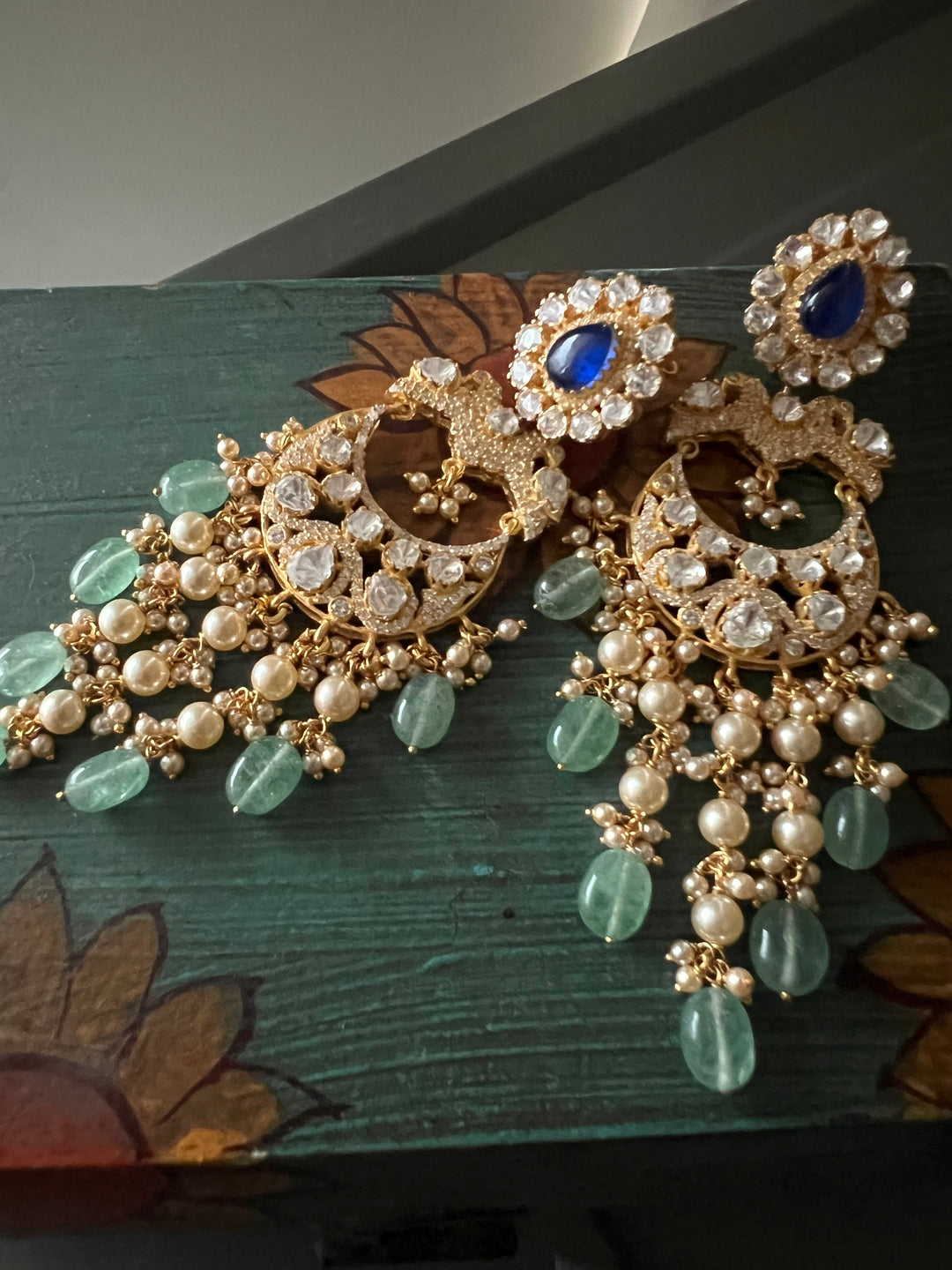 Premium Jadau Polki Kundan Earrings – SHIVKA