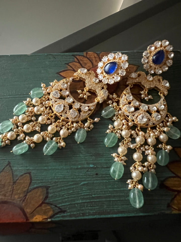 Premium Jadau Polki Kundan Earrings – SHIVKA