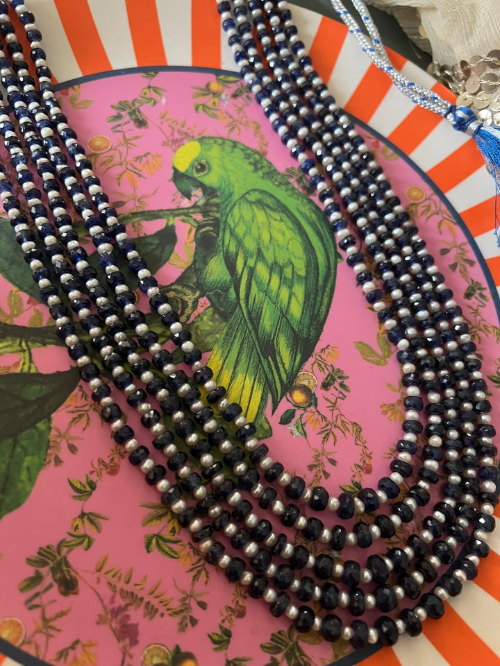 Blue Sapphire & Pearl Necklace – SHIVKA