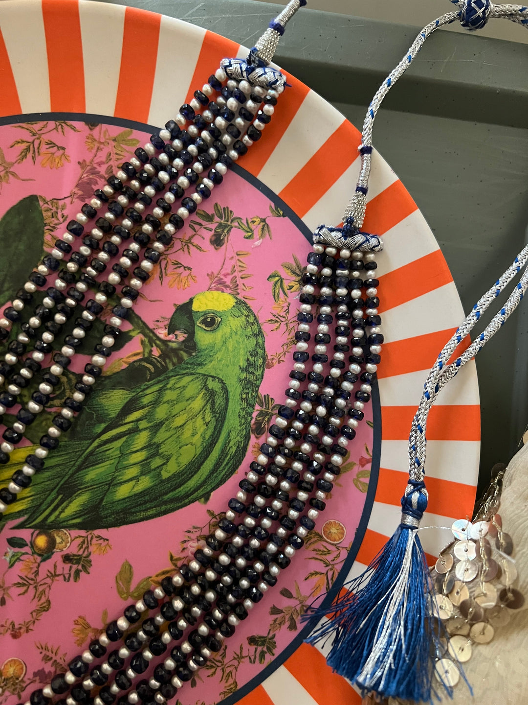 Blue Sapphire & Pearl Necklace – SHIVKA