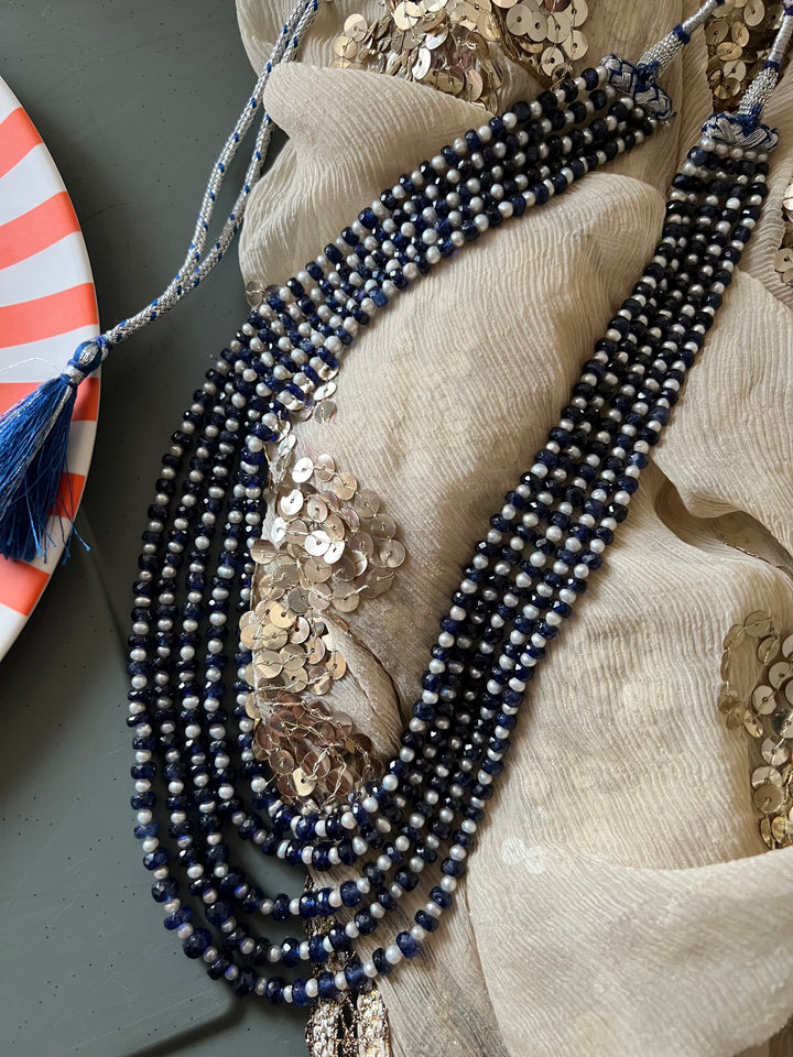 Blue Sapphire & Pearl Necklace – SHIVKA