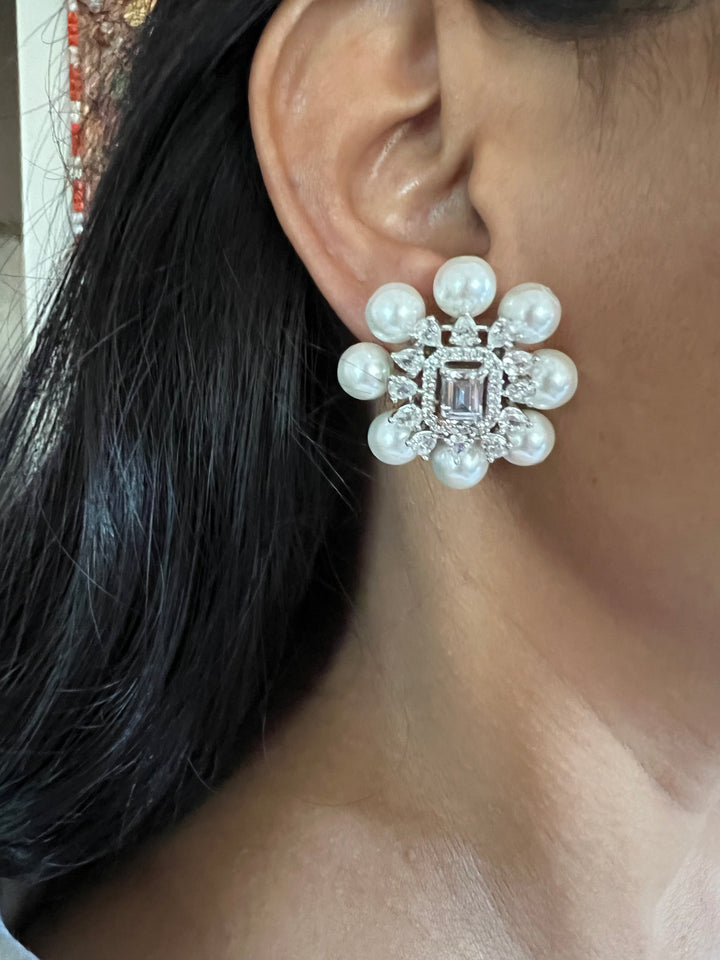 Pearl and CZ Studs - Premium Quality, Exquisite Craftsmanship