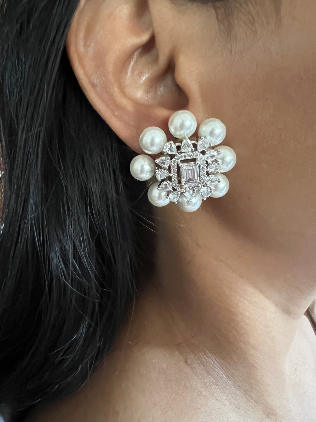 Pearl and CZ Studs - Premium Quality, Exquisite Craftsmanship