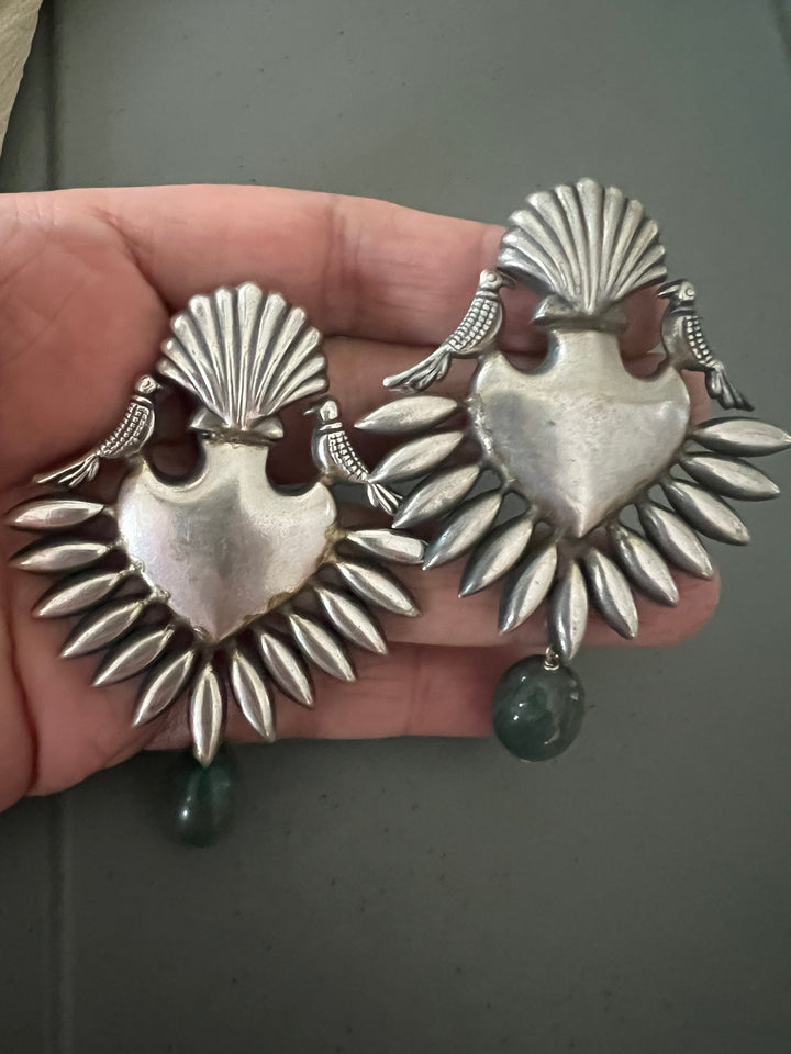 Statement Earrings with Abalone Drops – Perfect for Afternoon Lunches