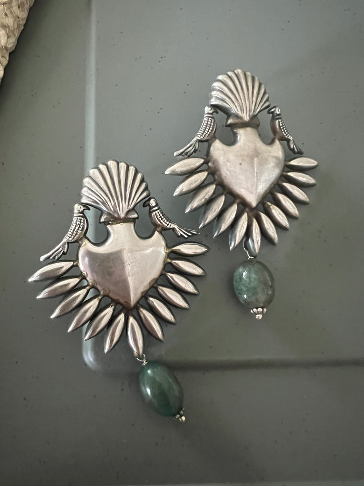Statement Earrings with Abalone Drops – Perfect for Afternoon Lunches
