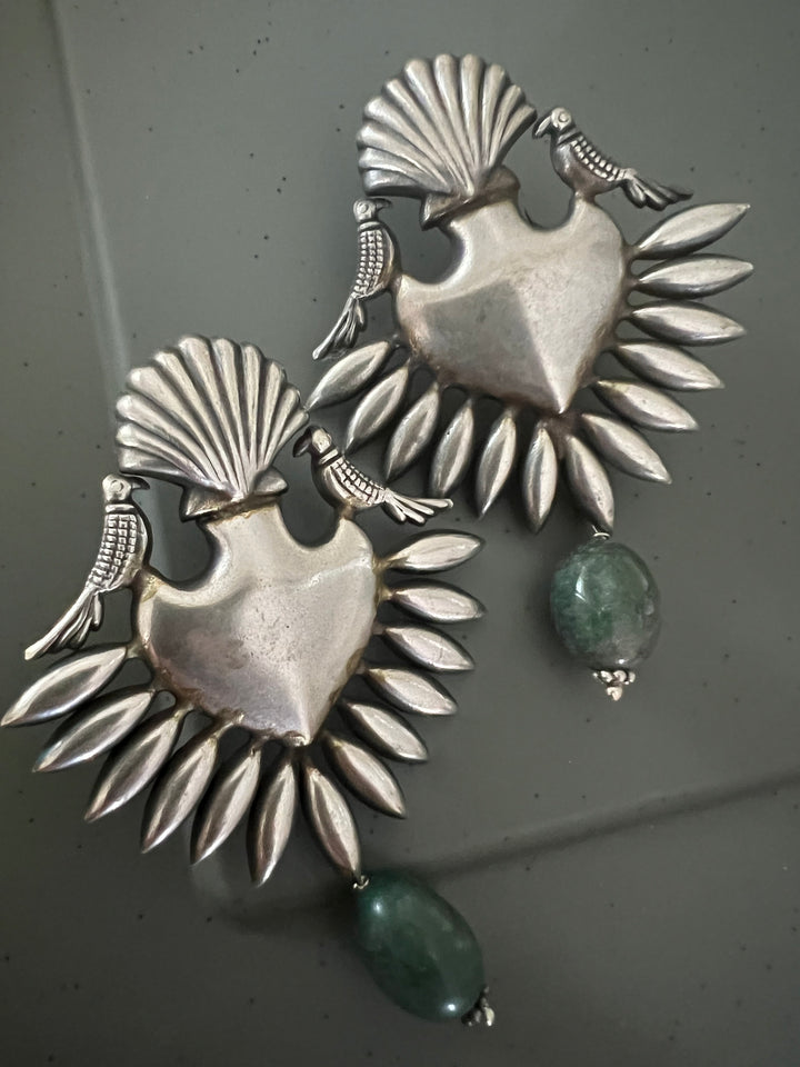 Statement Earrings with Abalone Drops – Perfect for Afternoon Lunches