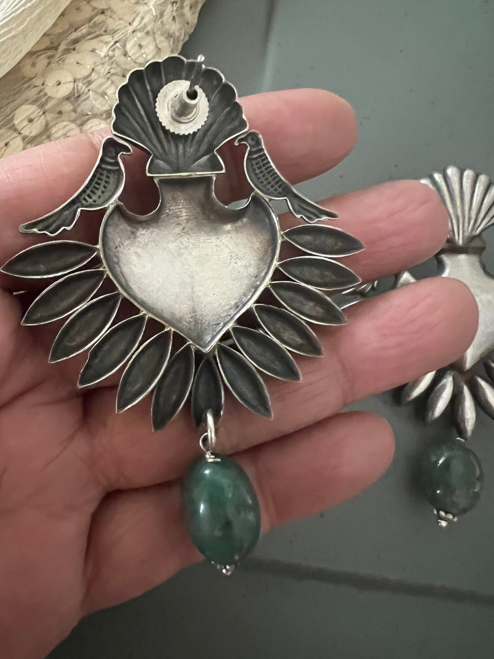 Statement Earrings with Abalone Drops – Perfect for Afternoon Lunches