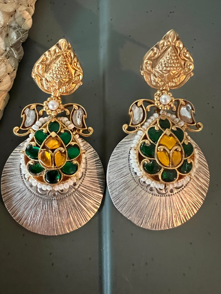 Statement 925 Silver Earrings with Egyptian Style - Handmade