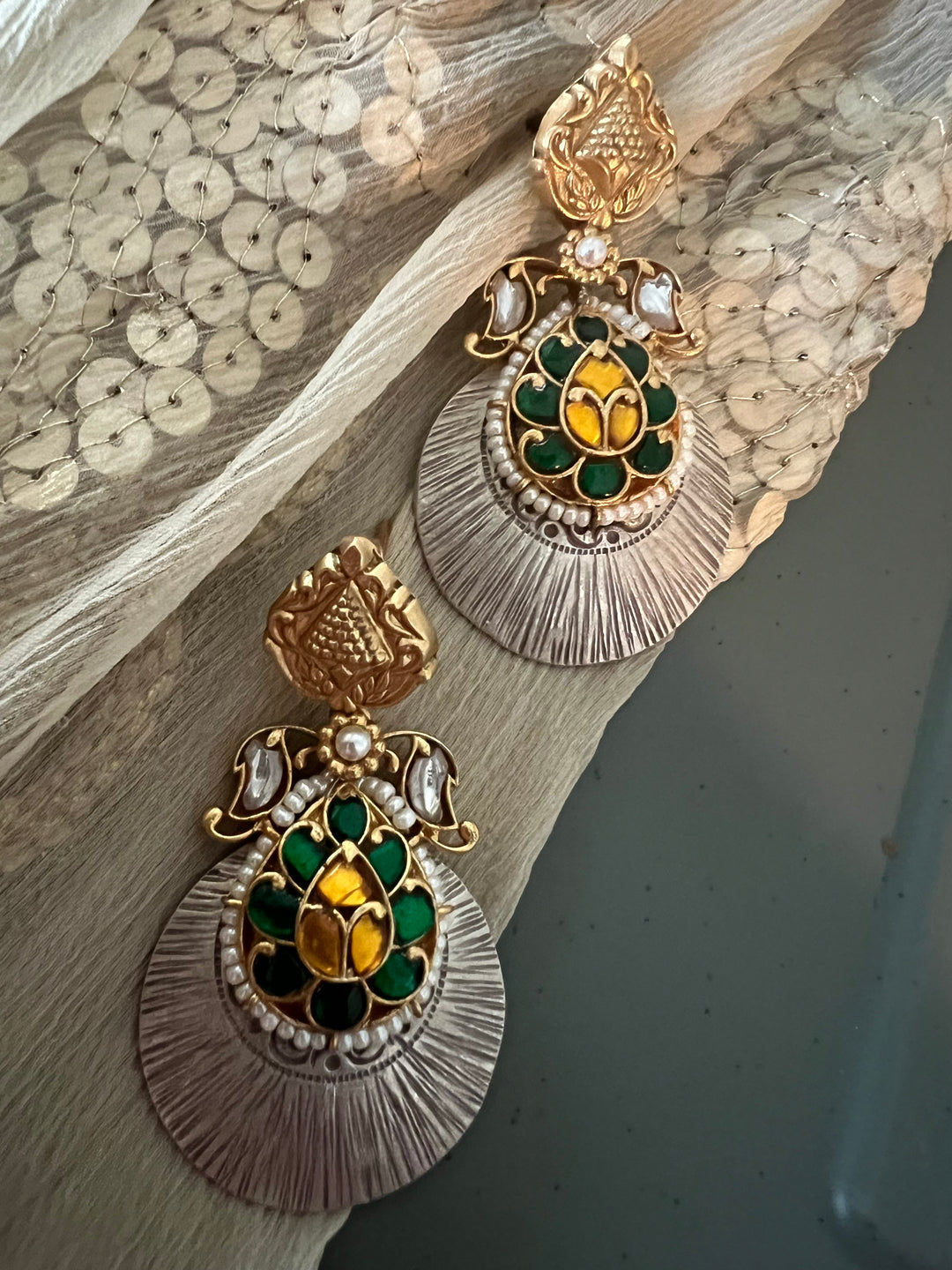 Statement 925 Silver Earrings with Egyptian Style - Handmade