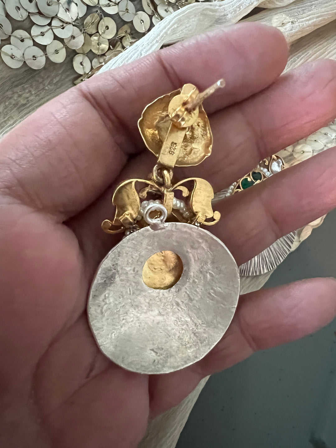 Statement 925 Silver Earrings with Egyptian Style - Handmade