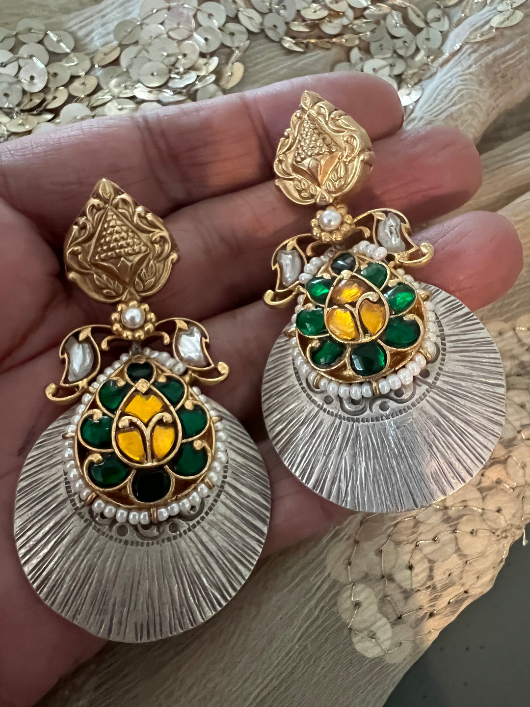 Statement 925 Silver Earrings with Egyptian Style - Handmade