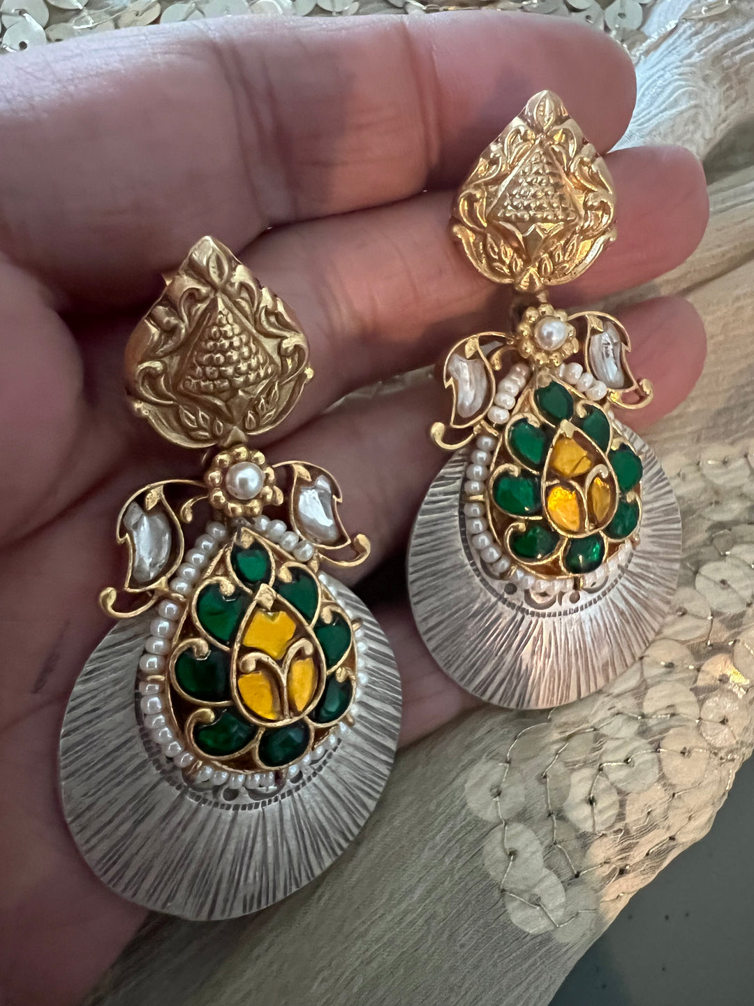 Statement 925 Silver Earrings with Egyptian Style - Handmade