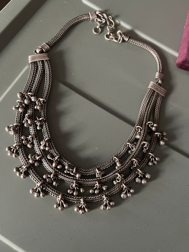 Exquisite Three-Layered Ghungroo Necklace - Vintage Elegance