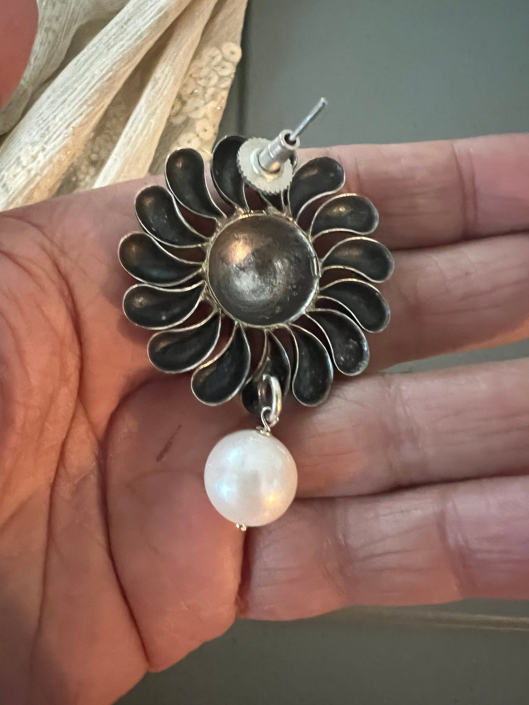 Statement Earrings with Natural Pearl Drops – Perfect for Afternoon Lunches