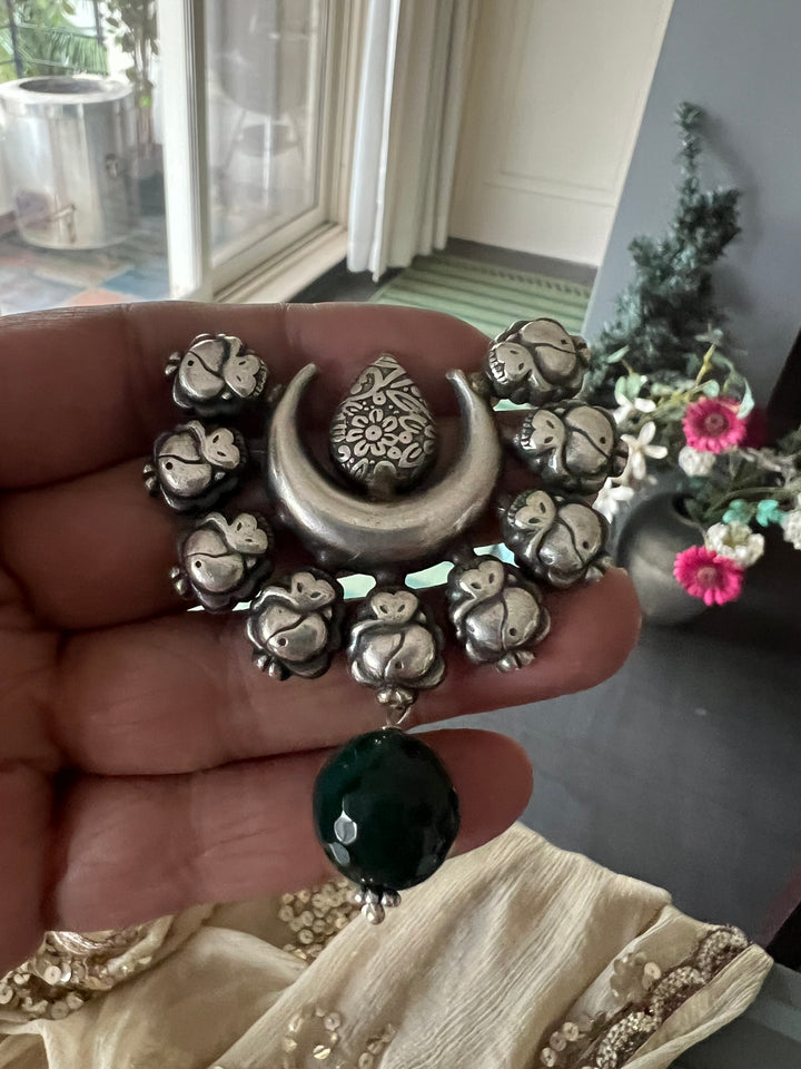 Statement Earrings with Green Onyx Drops – Perfect for Afternoon Lunches