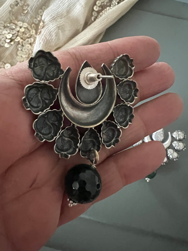 Statement Earrings with Green Onyx Drops – Perfect for Afternoon Lunches