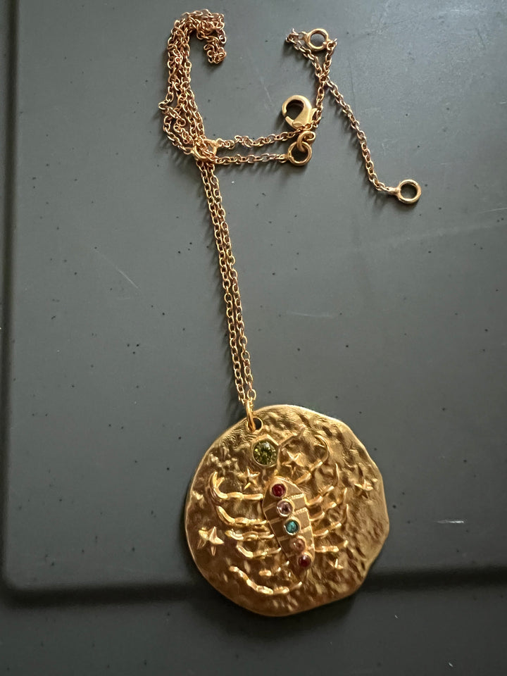 Scorpio Gemstone Zodiac Pendant Necklace – SHIVKA