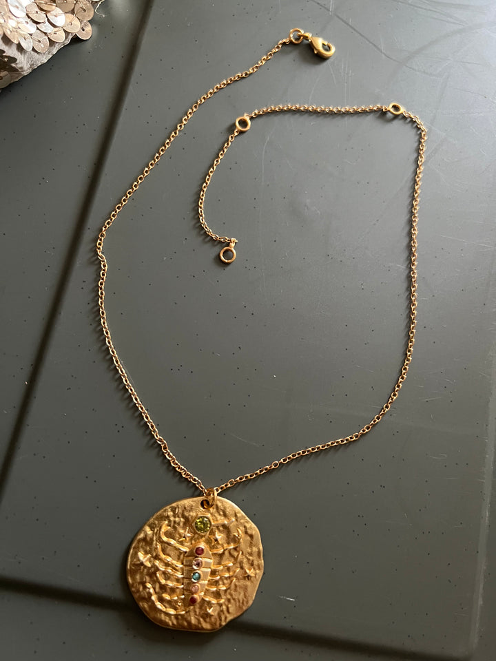 Scorpio Gemstone Zodiac Pendant Necklace – SHIVKA