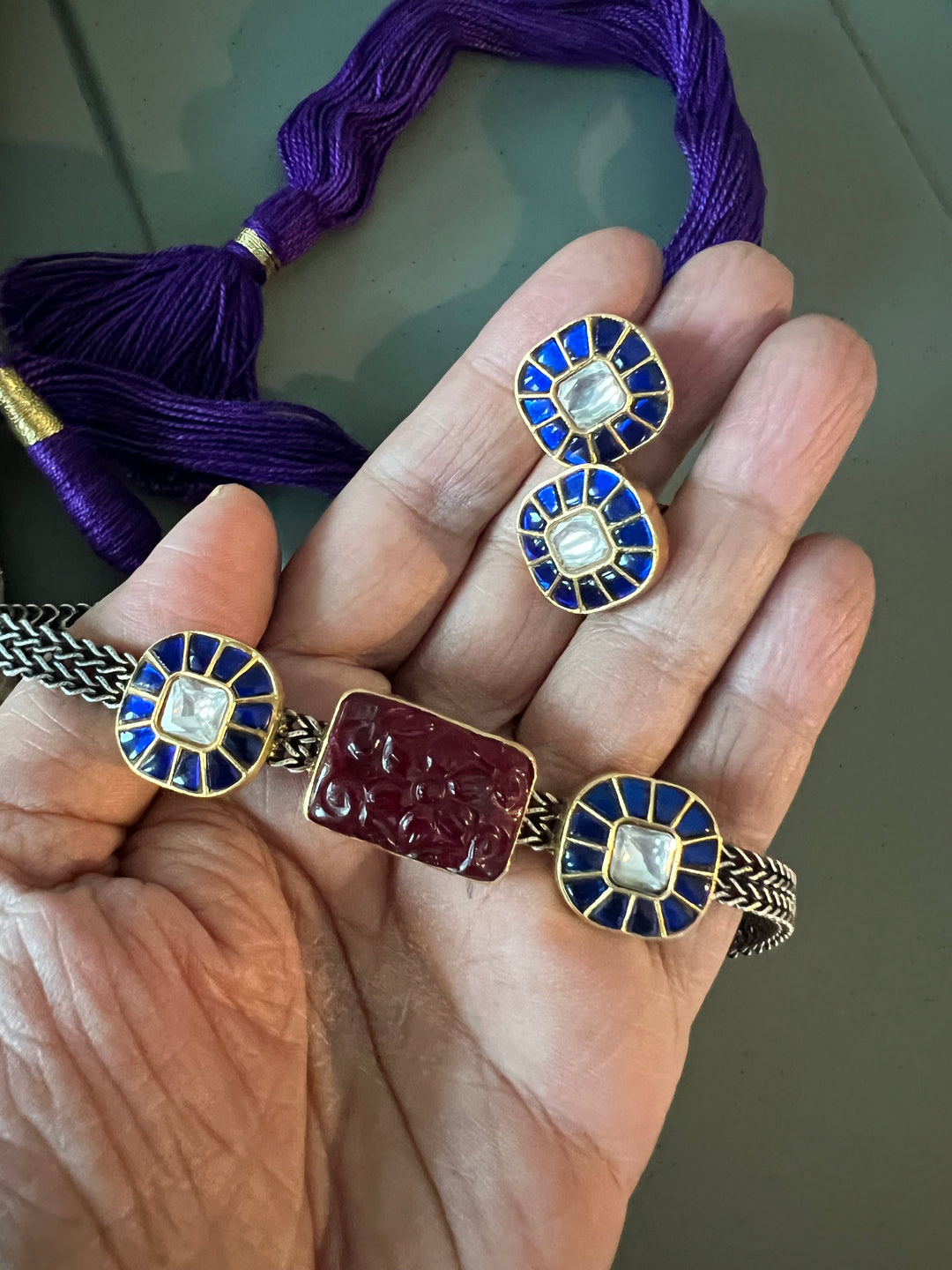 Light and Elegant 925 Silver Kundan Choker Necklace Set – Perfect for Destination Weddings