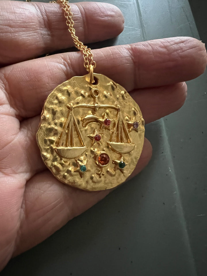 Libra Zodiac Gemstone Pendant – SHIVKA