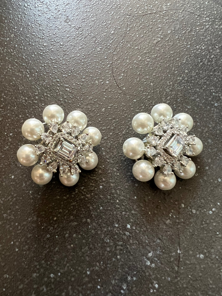 Pearl and CZ Studs - Premium Quality, Exquisite Craftsmanship