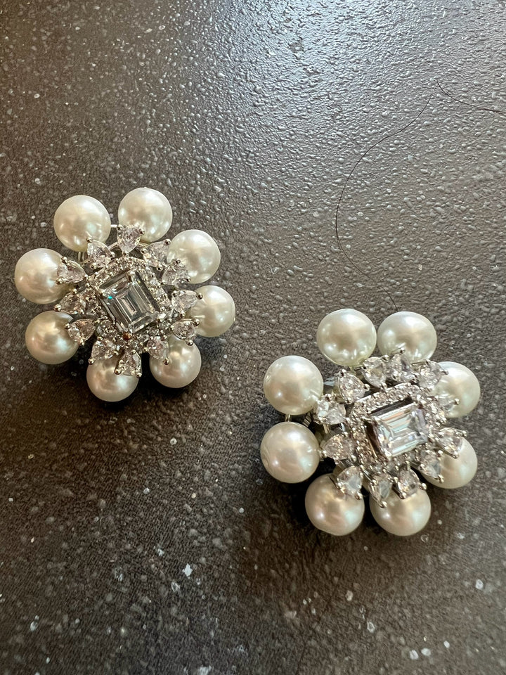 Pearl and CZ Studs - Premium Quality, Exquisite Craftsmanship