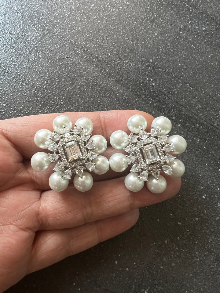 Pearl and CZ Studs - Premium Quality, Exquisite Craftsmanship