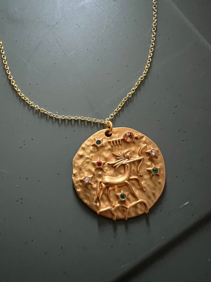 Sagittarius Zodiac Gemstone Pendant – SHIVKA