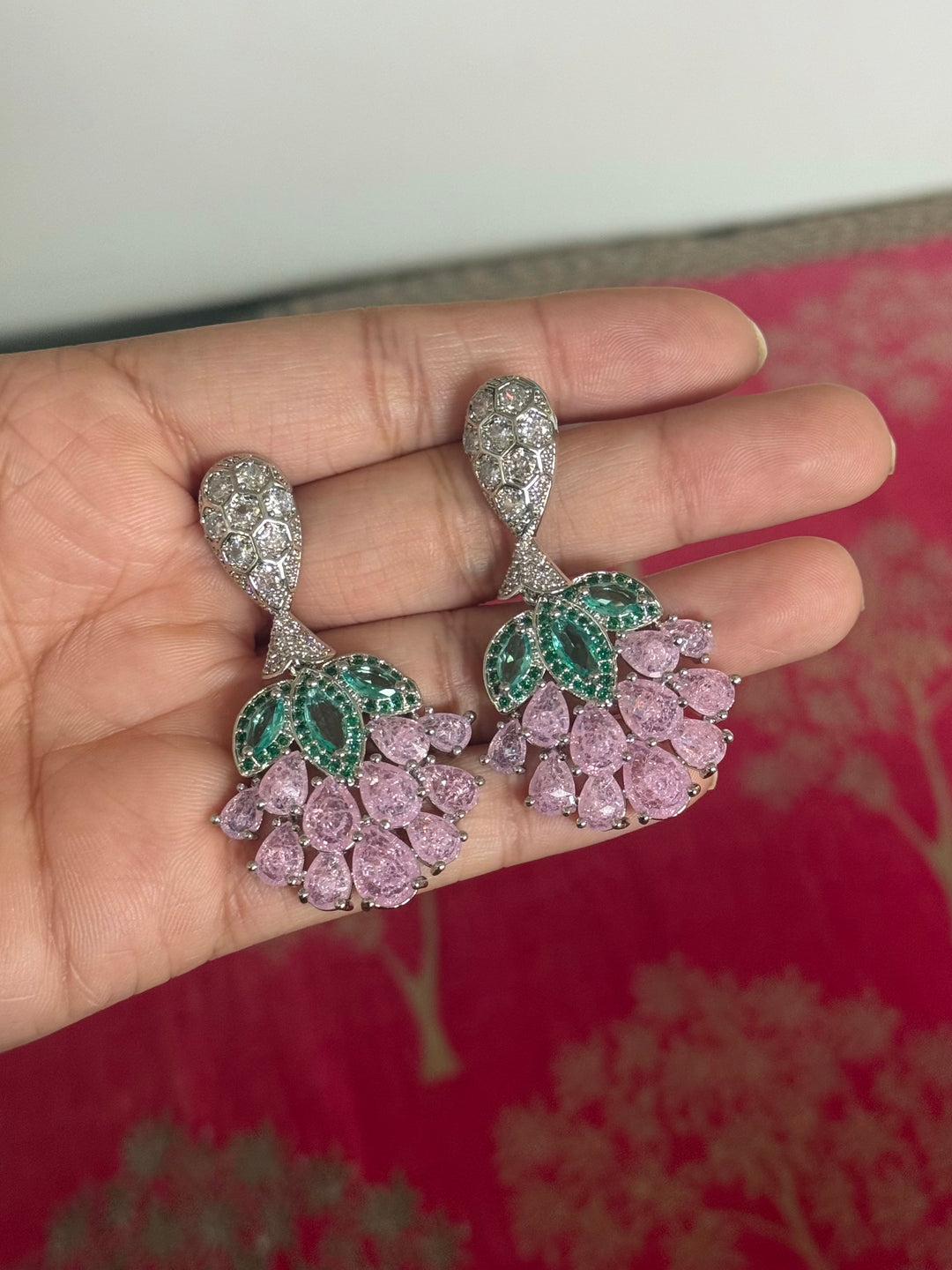 Elegant Designer Earrings | Brass & Stone Embellishments