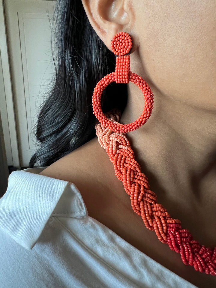 Beaded Necklace with Earrings