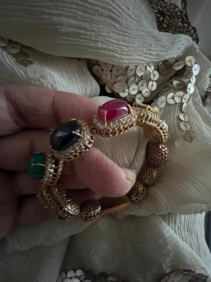 925 Silver Semi Prescious Bracelet | SHIVKA Statement Bracelet