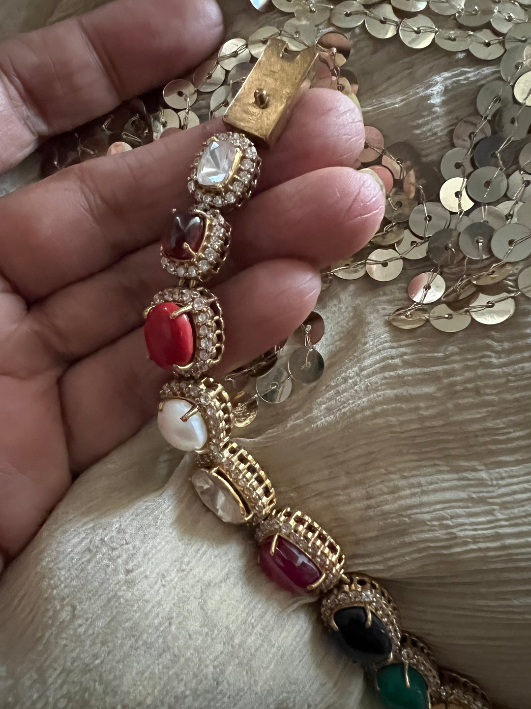 925 Silver Semi Prescious Bracelet | SHIVKA Statement Bracelet