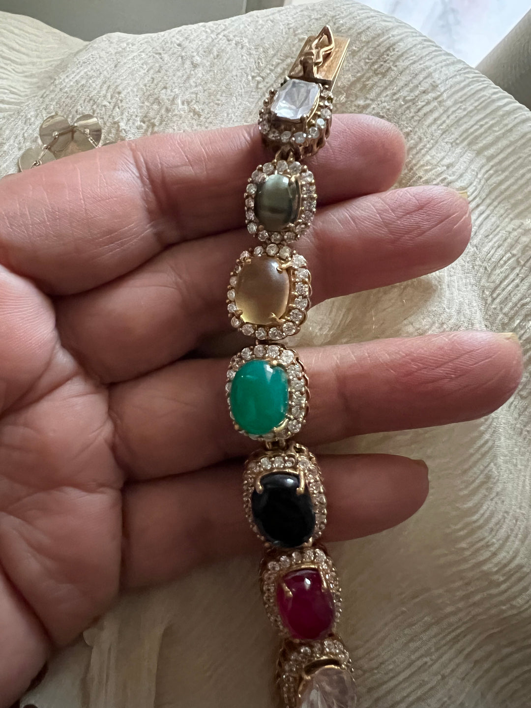 925 Silver Semi Prescious Bracelet | SHIVKA Statement Bracelet