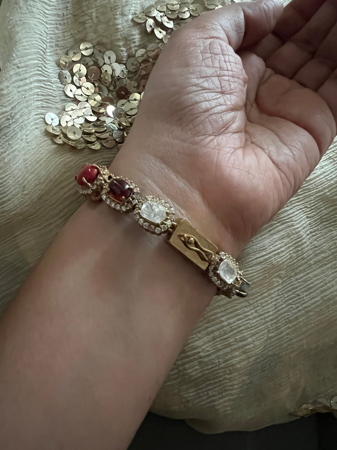 925 Silver Semi Prescious Bracelet | SHIVKA Statement Bracelet