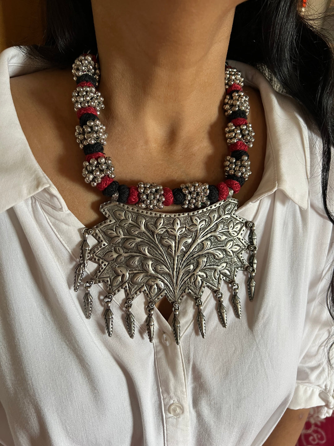 Statement Tribal Pendant Necklace