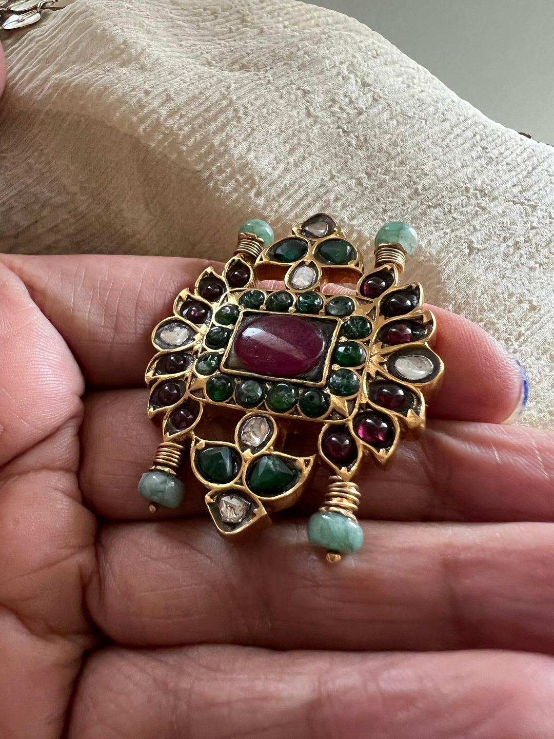 Handmade Victorian 925 Silver Kundan Ring | SHIVKA