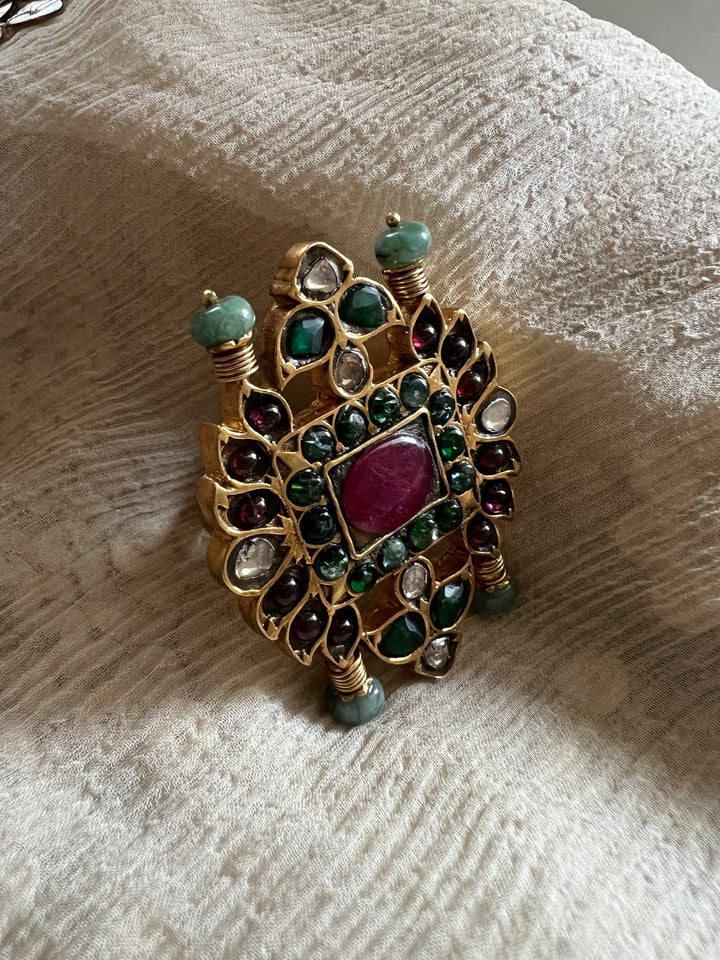 Handmade Victorian 925 Silver Kundan Ring | SHIVKA